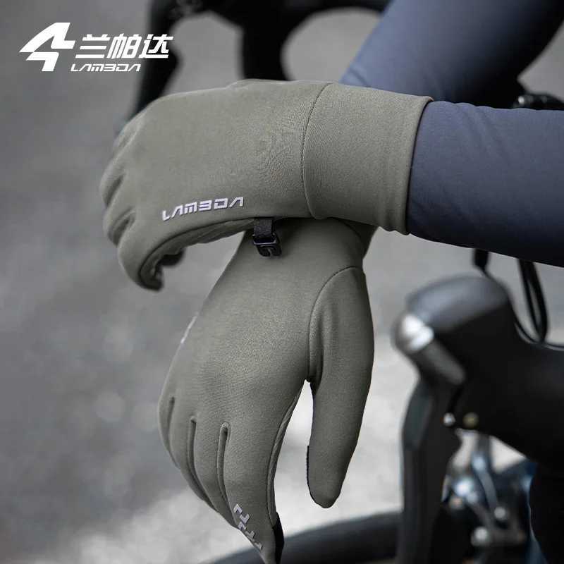 LAMEDA Fleece Cycling Gloves 515 Touchscreen Riding Thermal Winter Road Mountain Bike Full Finger Gloves Cycling Accessories J251029