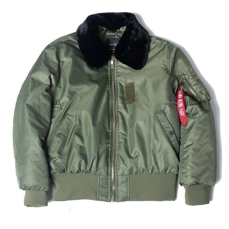 2025 winter vintage B-15 bomber flight us air force pilot jacket streetwear coats military hip hop tactical army for men fur