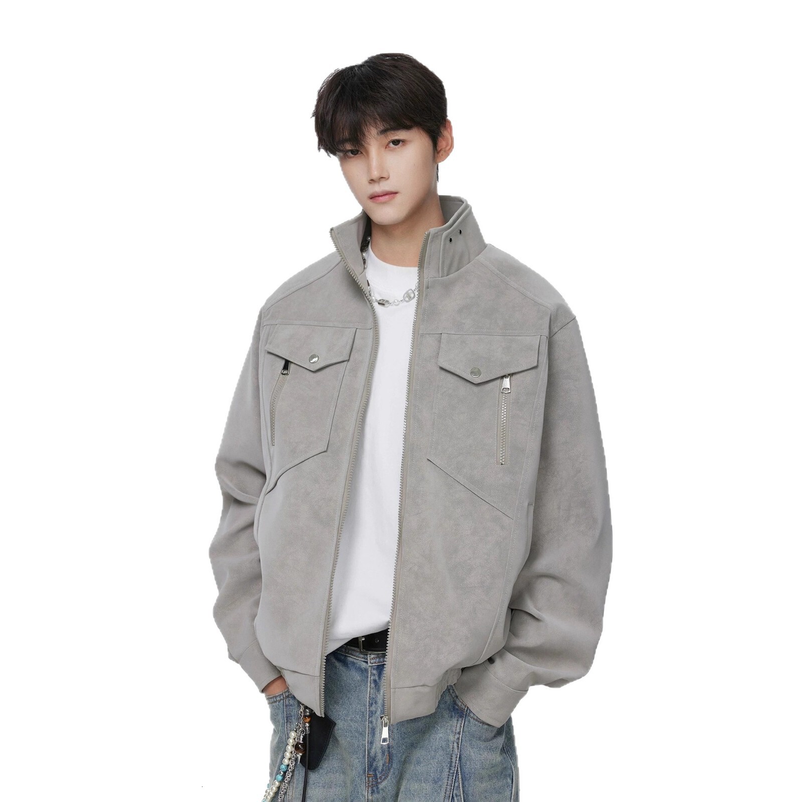 American Designer Jacket Street Style Motorcycle Leather Jacket For Men 2025 Autumn New Loose Casual Turn-down Collar Coat