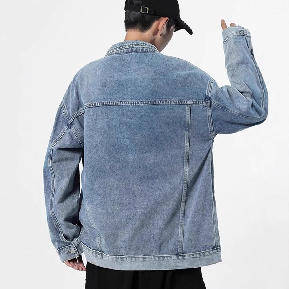 American Designer Jacket Style Denim Jacket For Men Loose Fit Top Cool Trendy Spring Autumn Casual Versatile Workwear Jacket Trendy