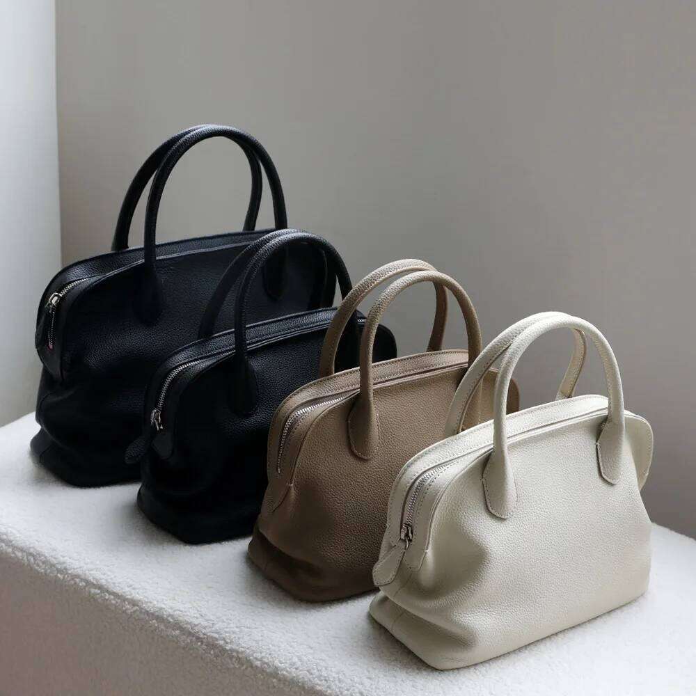 First Layer Cowhide Shell New Niche Design Minimalist Style Soft Genuine Leather Large Capacity Women's Hand Tote Bag 251029