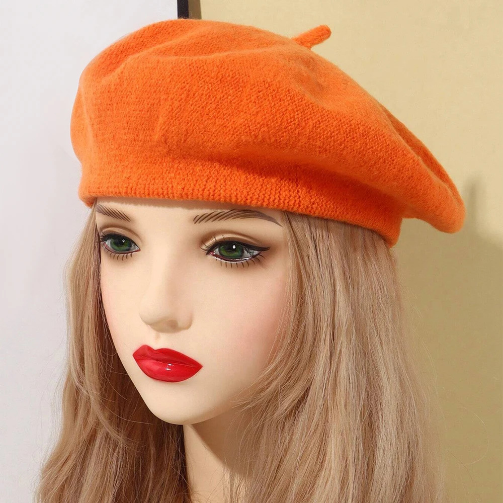 1pc Autumn And Winter Womens Knitted Warm Hat French Fashion Beret Versatile Temperament Painter Hat Suitable For Daily Use 251029