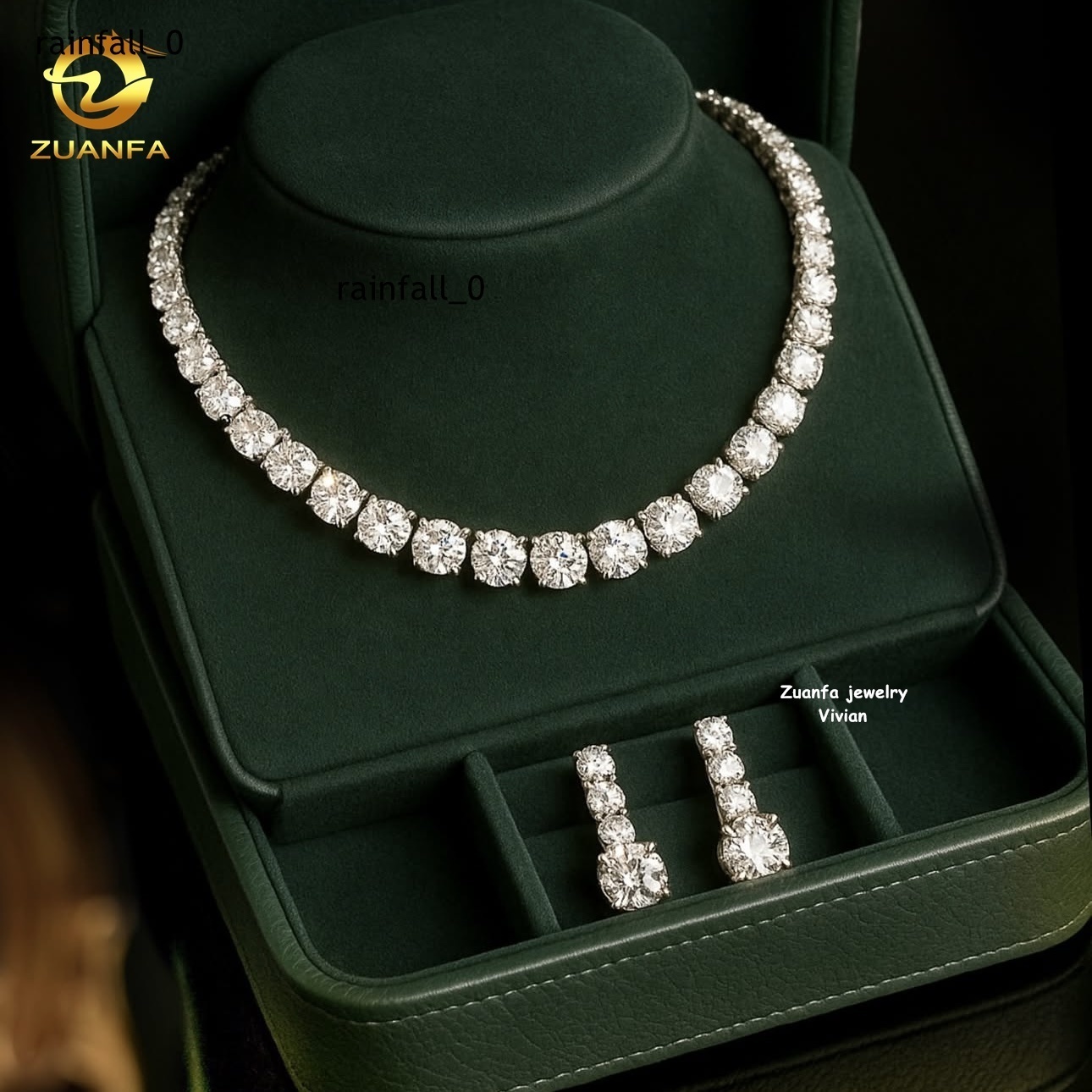 10mm D Color VVS Moissanite Diamond Luxury Sterling Silver 925 Hip Hop Fine Jewelry Tennis Chain Necklace