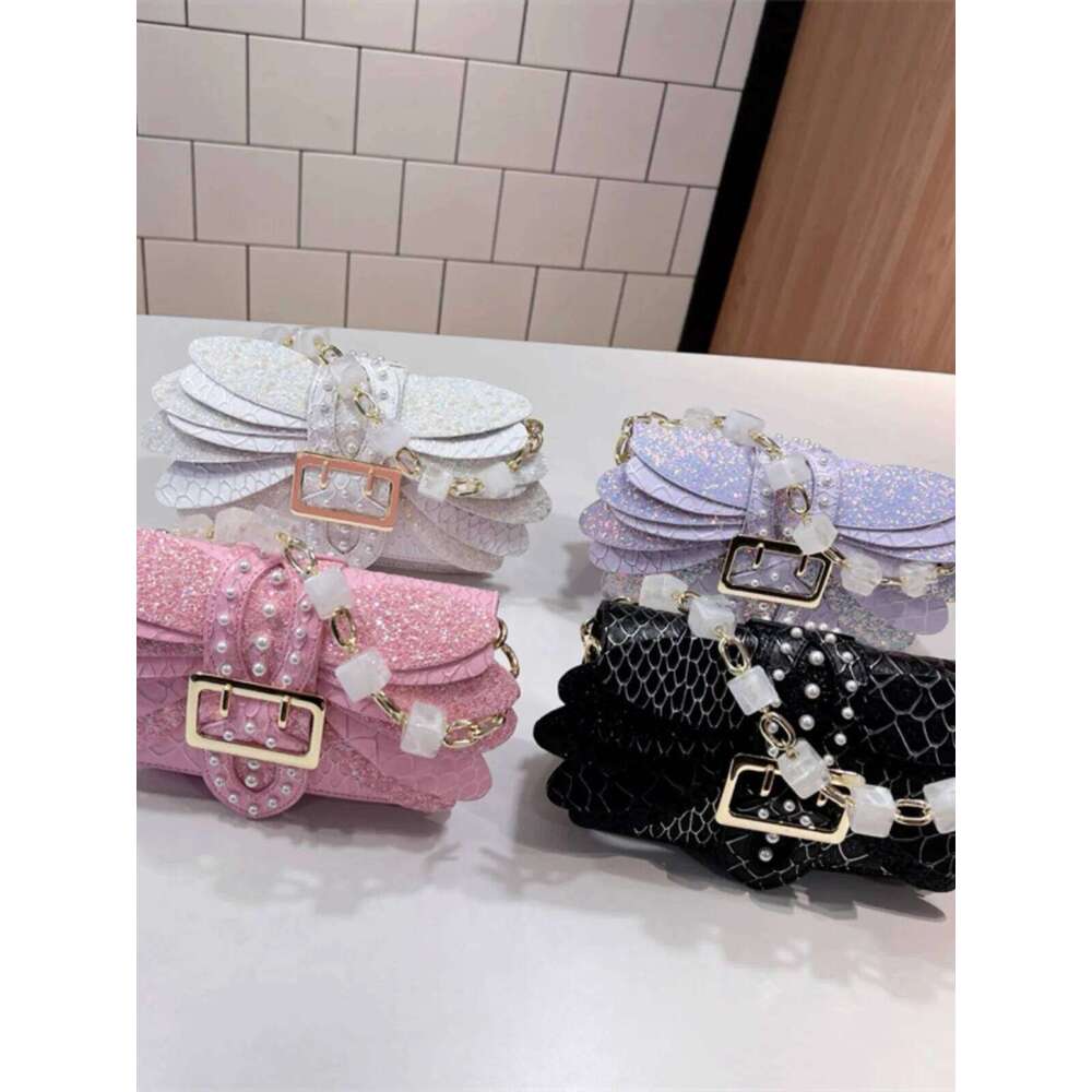 Designer Bags Designer Brand New Pearl Rivet Wings Rhinestone Acrylic Chain Handbag Shoulder Crossbags For Women Hot Selling