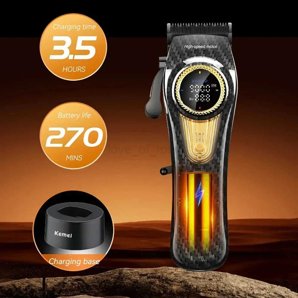 Kemei 2242 Professional Cordless Hair Clipper Barber Electric Hair Trimmer Rechargeable Fade Hair Cutter Cutting Machine for Men Z251029