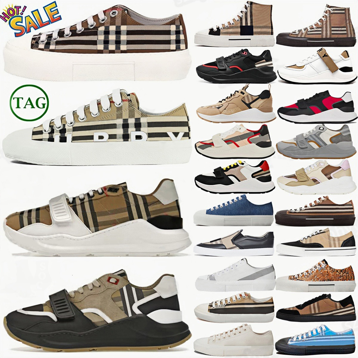 Top designer sneakers Vintage Ramsey Check shoes trainers Regis Cotton Suede Leather sneaker mens Archive pink Beige Birch Brown Soft Blue Chalkf With box