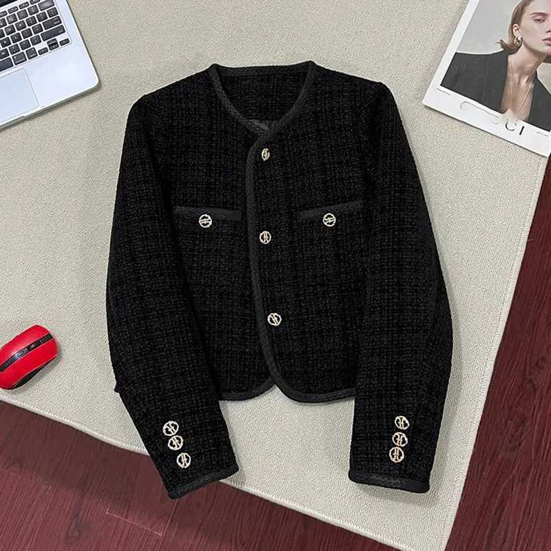 Autumn Winter Womens Tweed Jacket Single Breasted High Street Red Jackets French Casual Fashion Female Cotton Padded Coat1 Y251105