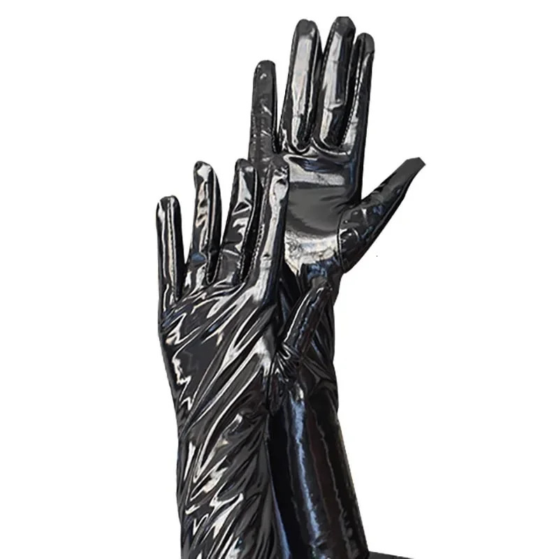 Sexy Women Shiny Long Gloves Leather Latex Cosplay Clothing Pole Dancing Night Club Accessories Tight 251013