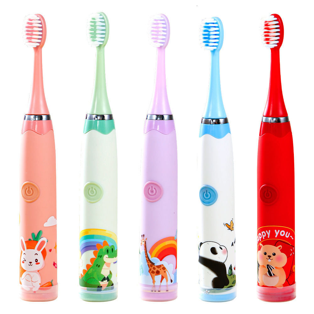 Toothbrush Children Sonic Electric Toothbrush Colorful Cartoon For Kids Ultrasonic Soft Fur Automatic Waterproof With Replacement Heads 231205