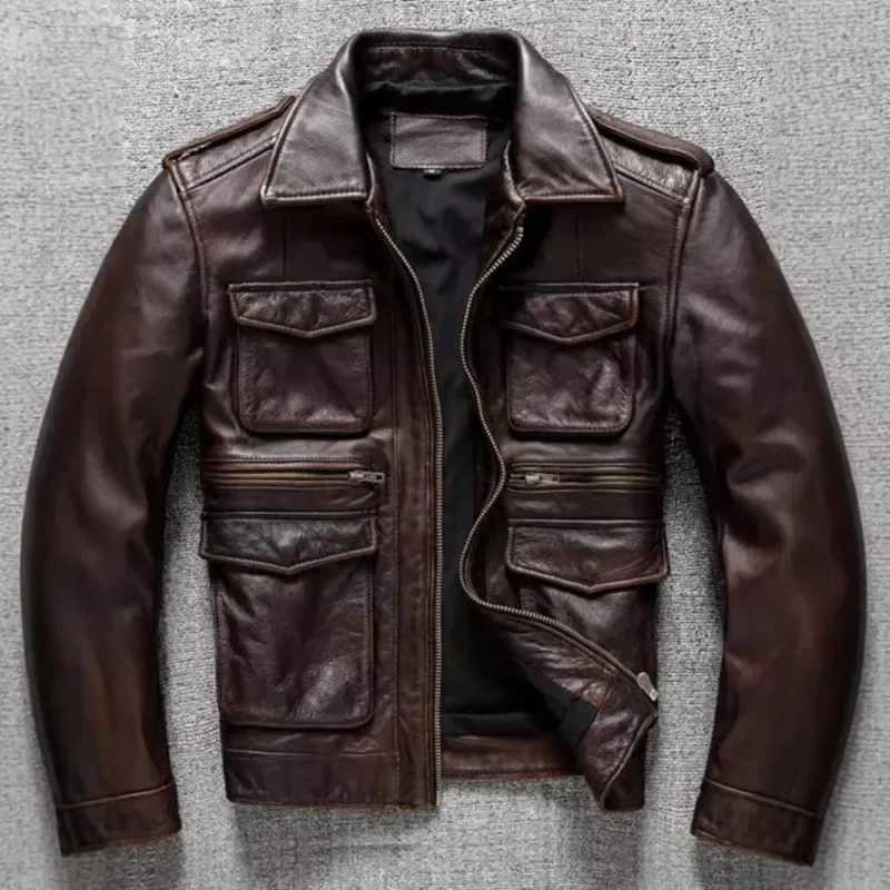 New Vintage Mens Leather Jackets Autumn Winter Casual Motorcycle Slim PU Jacket Biker Leather High Quality Fashion OvercoatT251029