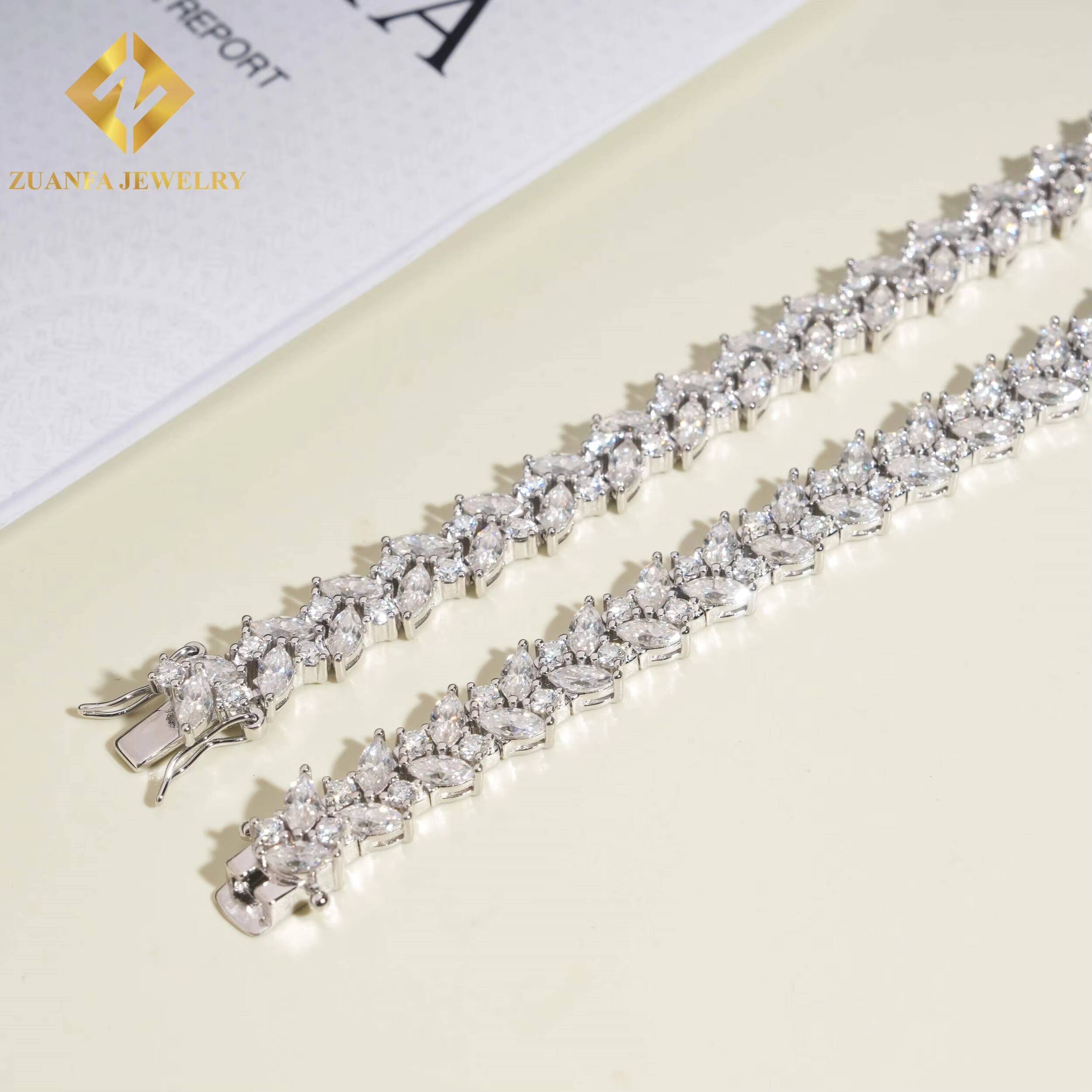 Hip Hop Butterfly Design Bracelet 925 Silver Moissanite Cuban Link Chain Custom Made Iced Out Diamond Jewelry Cuban Link