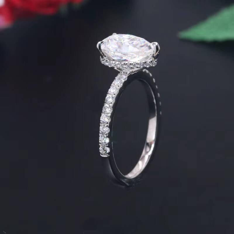 Yingma Fine Jewelry 2ct 7x10mm 925 Silver 14k 18k Solid Gold Pear Cut Moissanite Engagement Ring