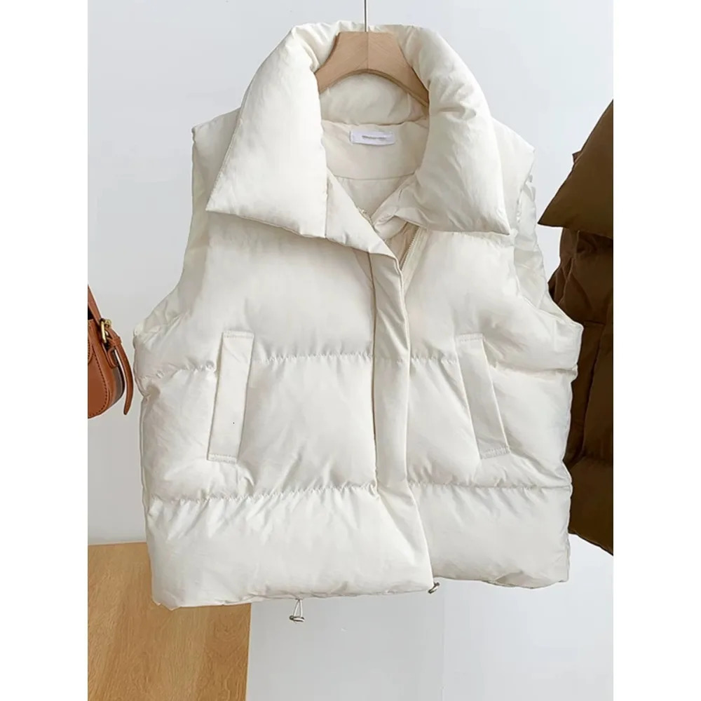 Loose Down Feather Cotton Vest Bal Zipper Closure Color Commute Womens Vest Autumn Winter Fashion Ladies Outerwear 251029