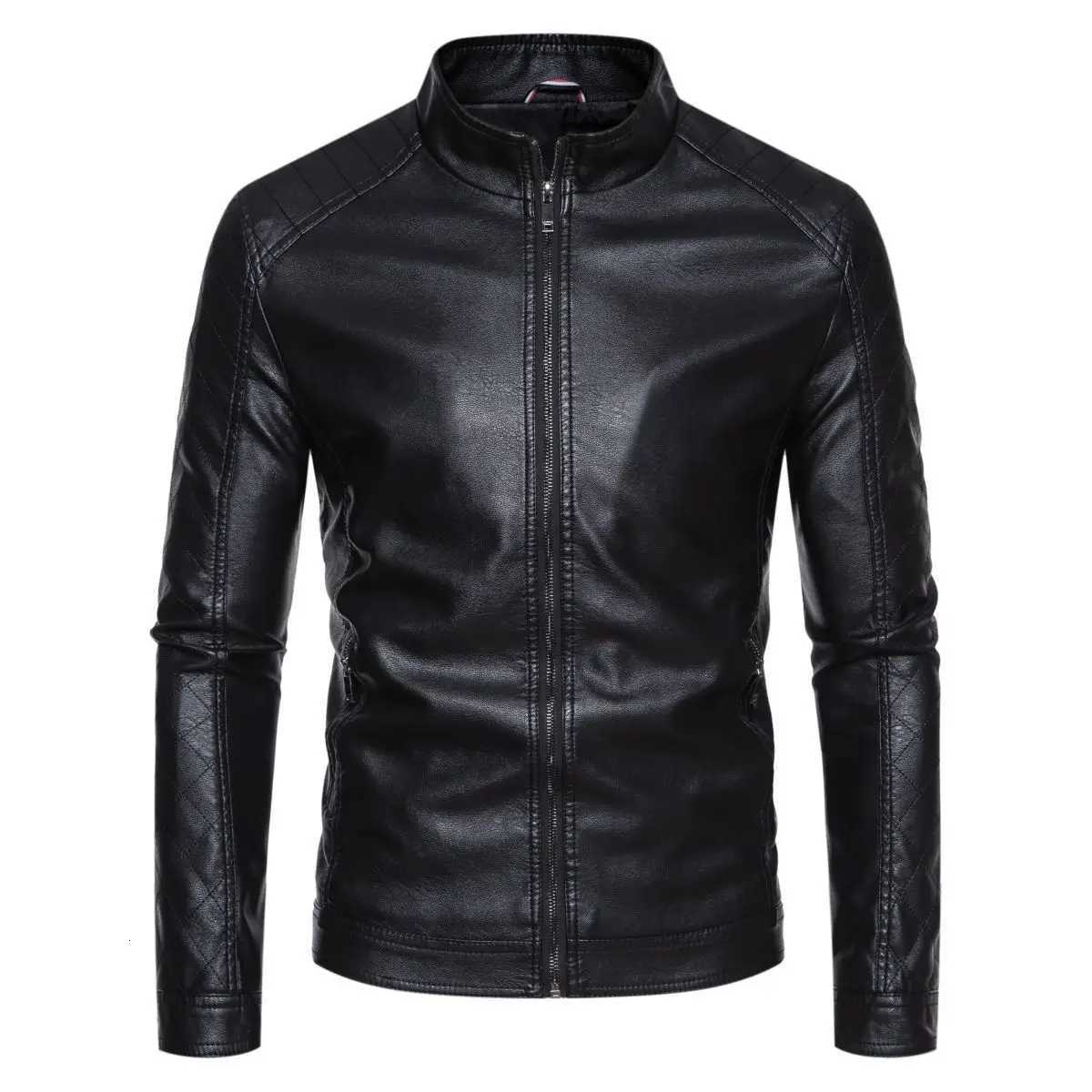 2024 AutumnWinter Mens Autumn New Motorcycle Jacket Mens Stand up Collar Slimming Business Casual JacketT251029