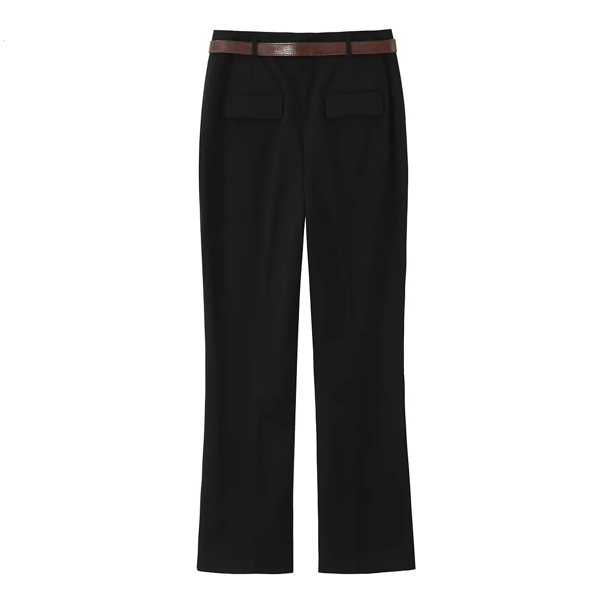 DiYiG WOMAN Autumn Fashion with Belt Slim Fit Straight Leg Pants Casual Zipper Trousers Mujer 251029