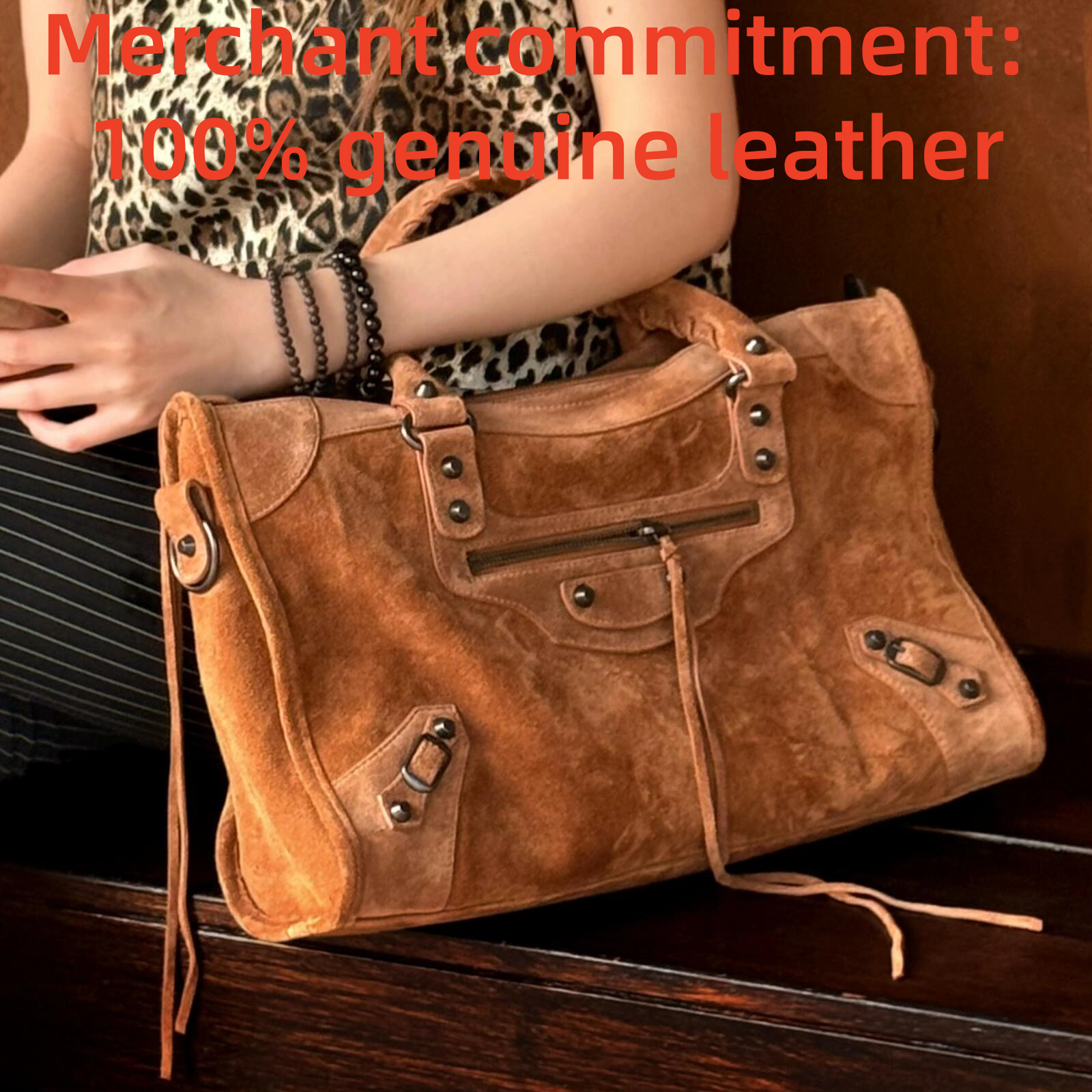 mirror quality bag Designer bags Top quality rivet Motorcycle bag Womens mens genuine leather LE CITY tote bag suede Shoulder Bag crossbody bag fashion travel bags