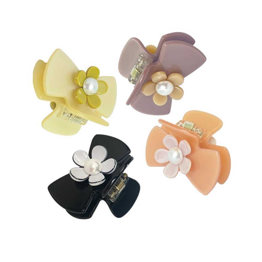 eManco Acetate Two Color Small Flower Hair Claw Fixed Hairstyle Fashion Womens Hair Accessories Side Clip 48 Hour ShippingW251028
