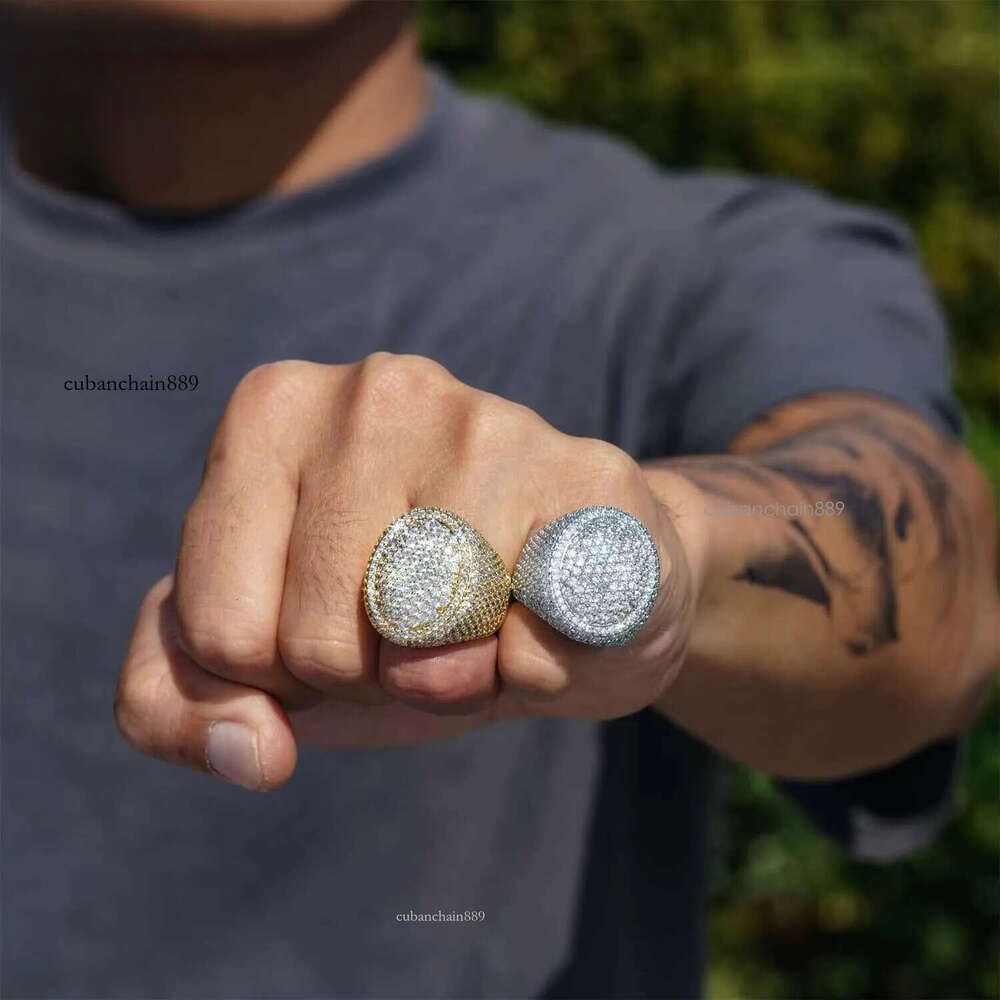 Wholesale Price Iced Out Rings Hip Hop Punk Rock 5A+ Grade Moissanite Ring Rapper Jewelry Gift for Men