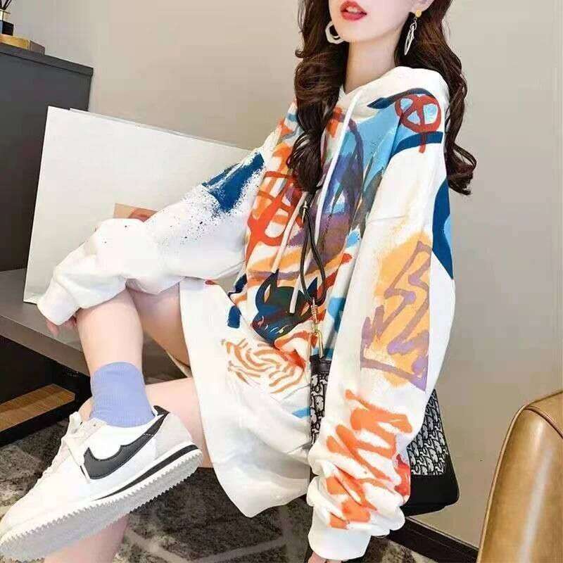 Female Hooded Top Doodle Basic Y2k Vintage Novelty Promotion Essential Matching Emo With Orint On Women's Hoodies Sweatshirts
