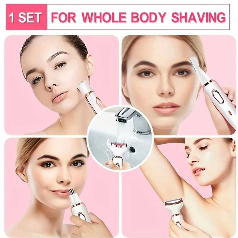 4 In 1 Electric Lady Shaver Body Hair Removal Epilator Painless Cordless Trimmer Razor Gifts For Women J251117