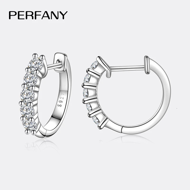 PERMANY 1CT Full Earrings for Women S925 Pure Silver Laboratory Certified Cultivation Diamond y Party Jewelry 251013