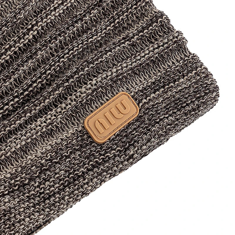 Style Unisex Slouchy Winter Hats Men Women Striped Mix Warm Beanie Cap NIU Label Decor Plush Fur Lined Knitted Hat 251013