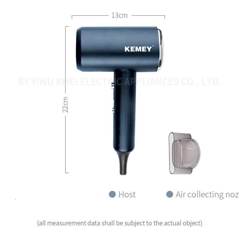 Kemei KM9822 Constant Temperature Hair Dryer 800W 60 Degree Multifunctional Professional Salon Blow Dryer Portable 3 Speeds W251029