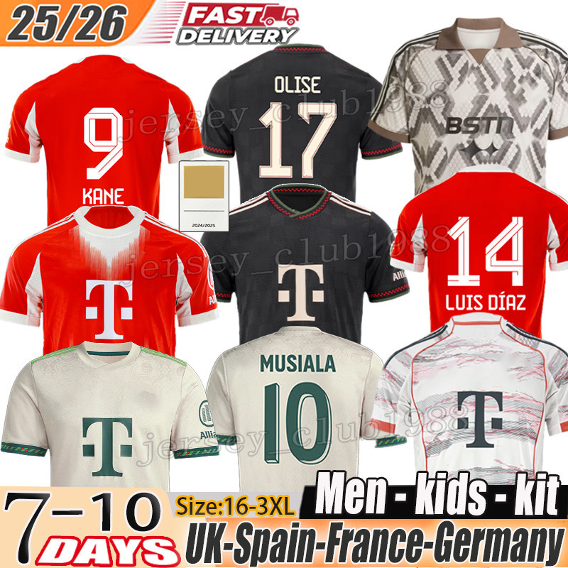 Deutscher Meister 25 munich jersey Kane shirt Luis Diaz OLISE Kingsley Coman Musiala Soccer Jerseys kimmich jersey bayernmunich 25 26 kids kits Oktobe