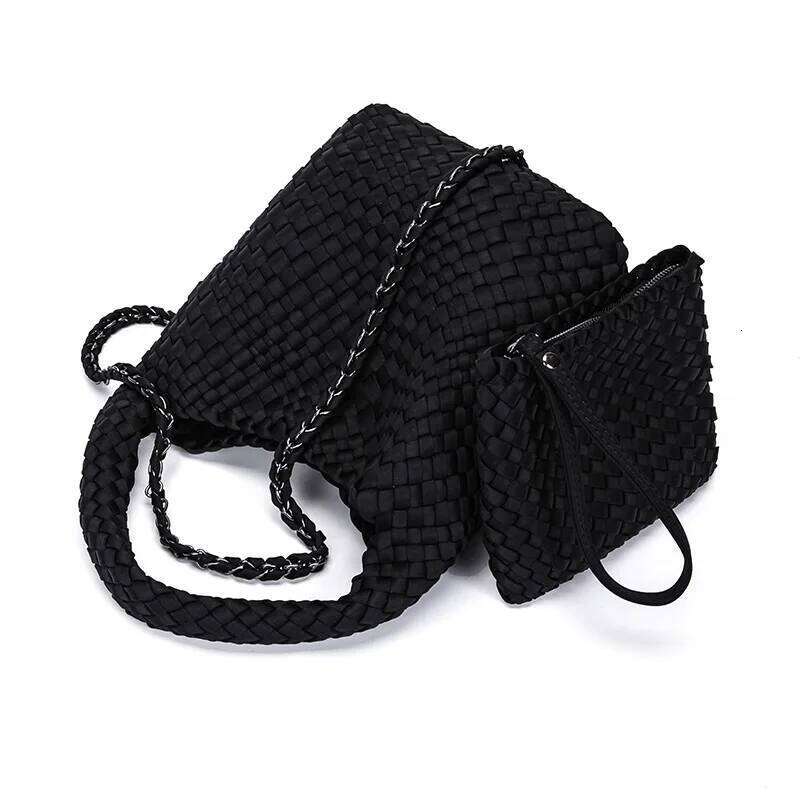 Woven + Purse Neoprene Tote Handbag Fashion Crossbody Top-Handle Travel Underarm Shopper Bag For Women