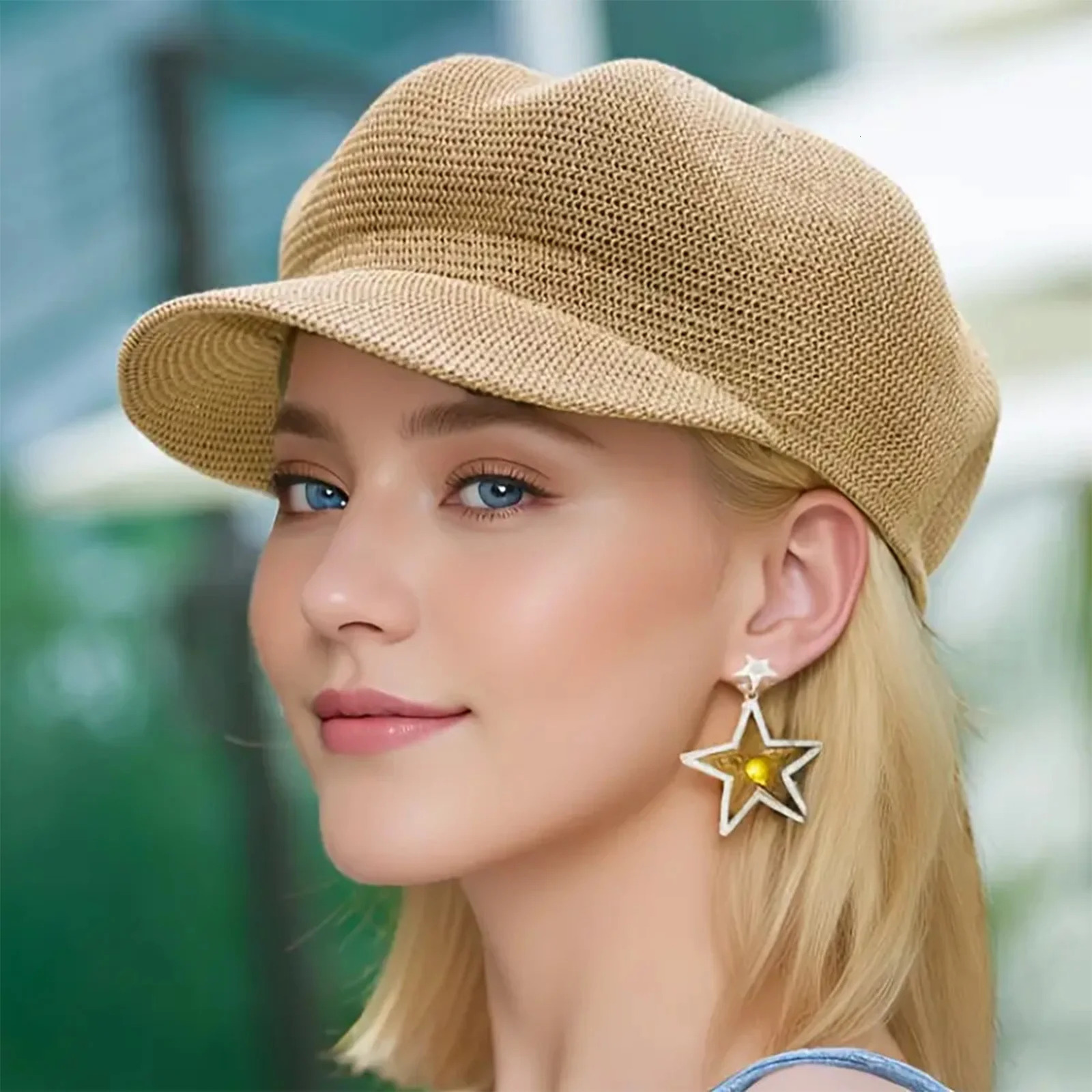 Retro Beret Caps for Women Girls Breathable Mesh Solid Color Beret for Outdoor Fishing Camping 251029