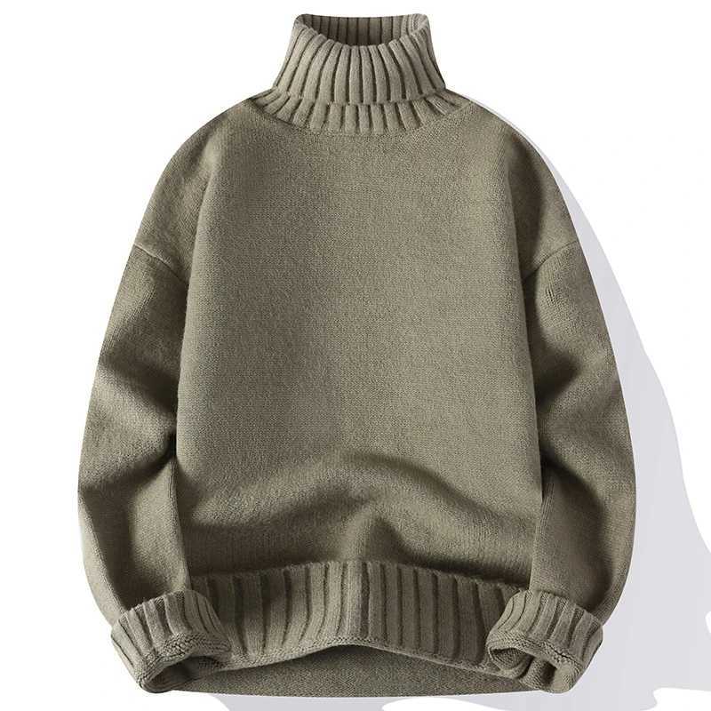 New Turtleneck Sweater Men Pullover Casual Solid Color Knitted Black Sweater Fashion Autumn Winter Men Clothing 2023 Sweater Man J251029