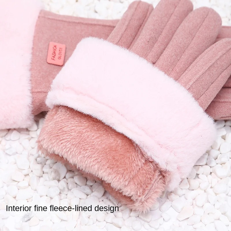 Gloves Womens Winter Riding Selling Warm Plus Fleece Thickened Touch Screen Cold Windproof De Fleece Gloves 251029