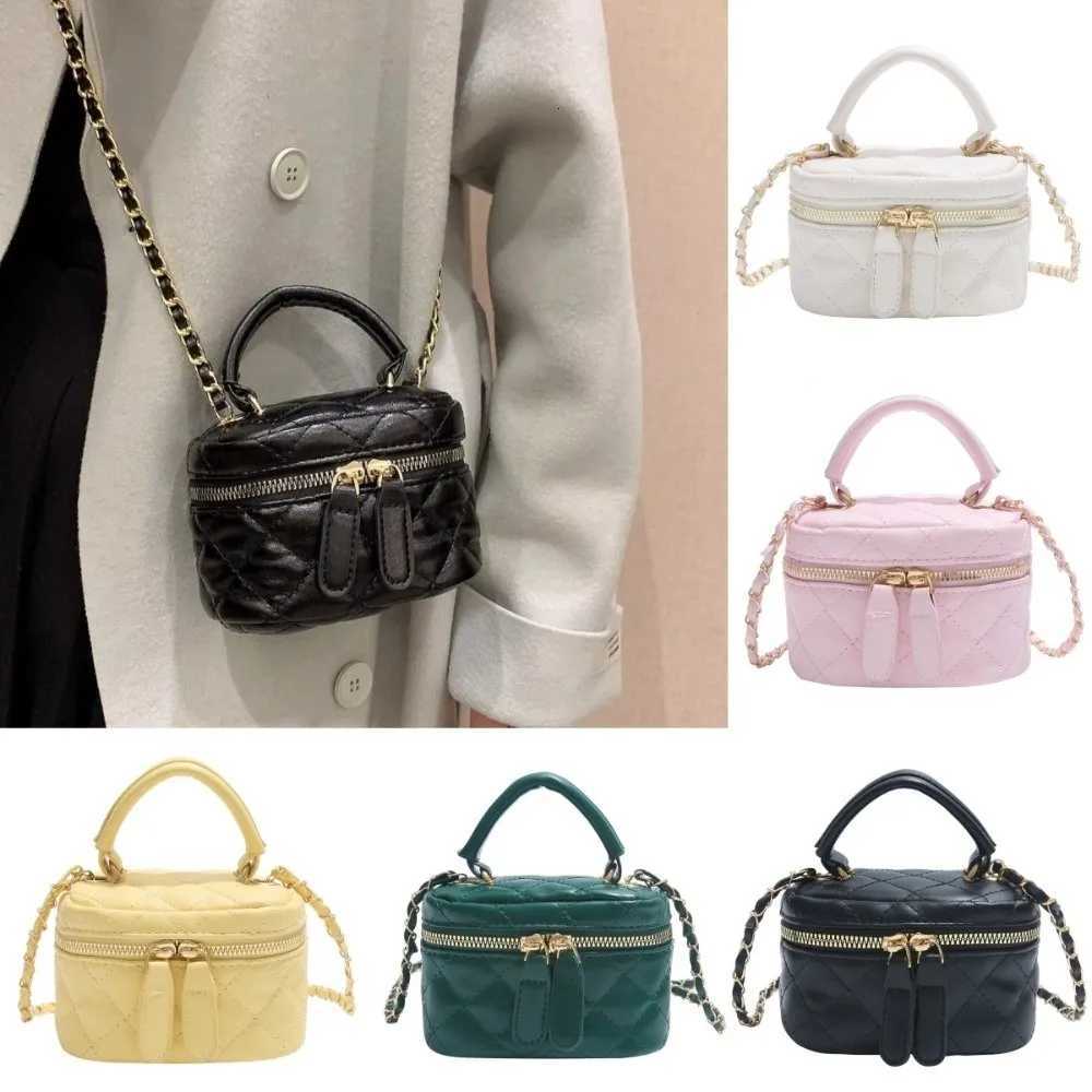 Mini Diamond Quilted Leather Bucket Bag MultiColor with Gold Chain Shoulder Strap Plaid Chain Bag Checkered Pattern W251029