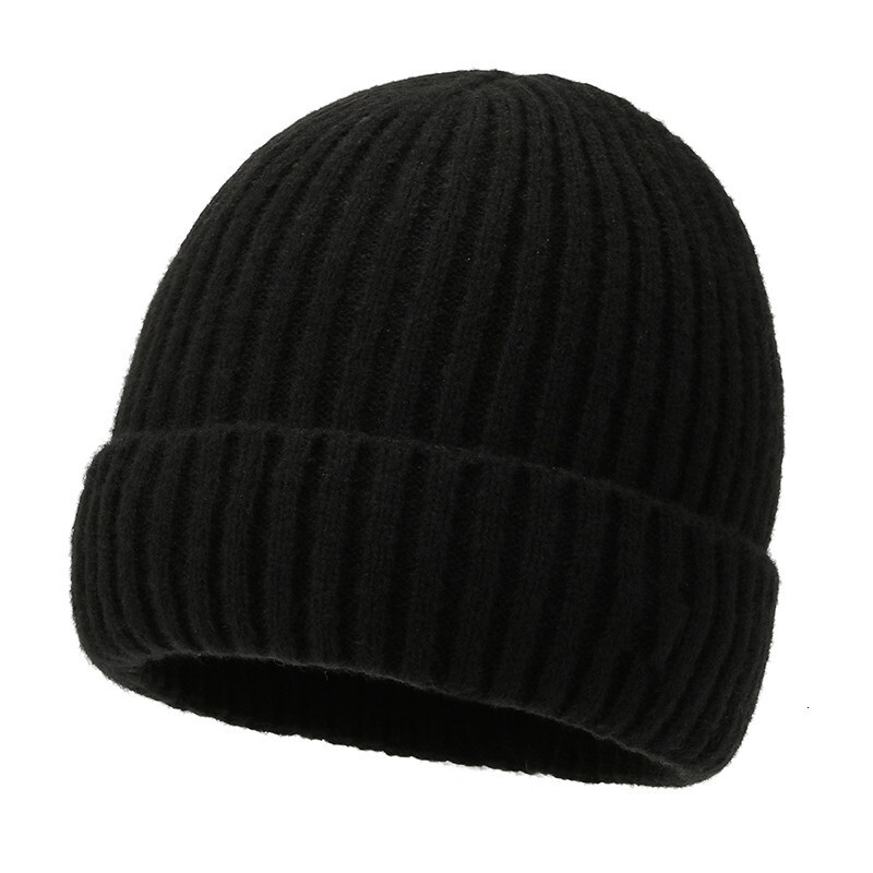 Winter Men's Knitted with Fleece Lining, Warm Solid Color Knit Trendy Ear Protection Hat, Cold-Proof Cycling Pullover Hat