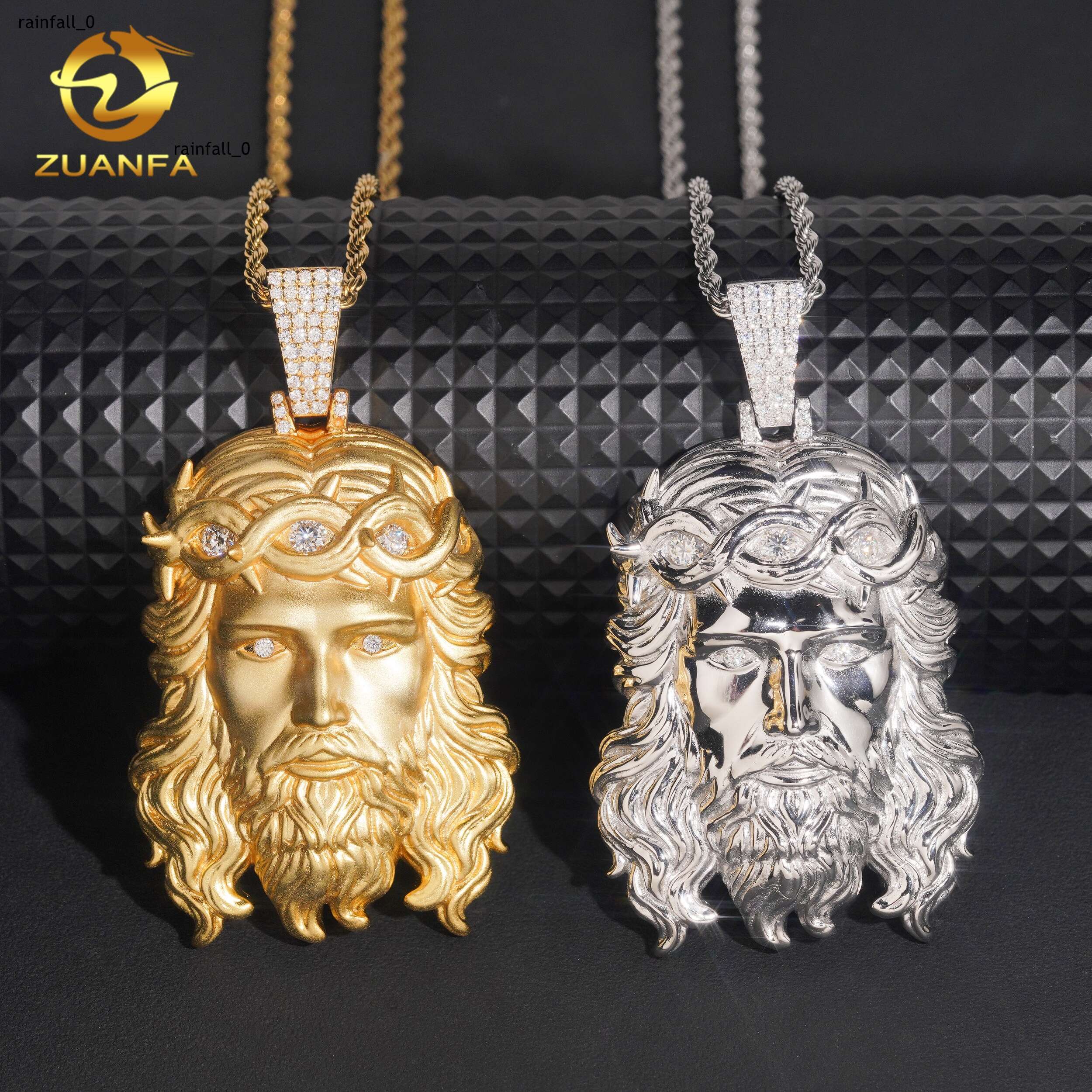 925 Silver Hip Hop Jesus Pendant VVS Moissanite Diamond Iced Out Jesus Head Pendant Pass Tester Trendy Charm Pendant