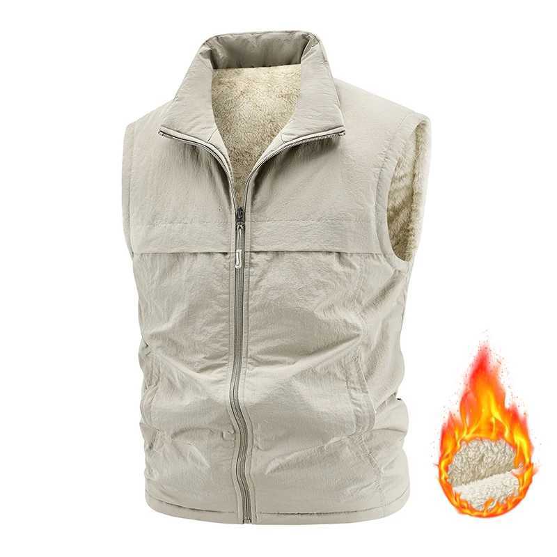 Fashion Large Size 5XL Mens MultiPocket Clothing Winter Vest Jackets Sleeveless Coat Male Warm Waistcoat Fleece Vest Men W251029