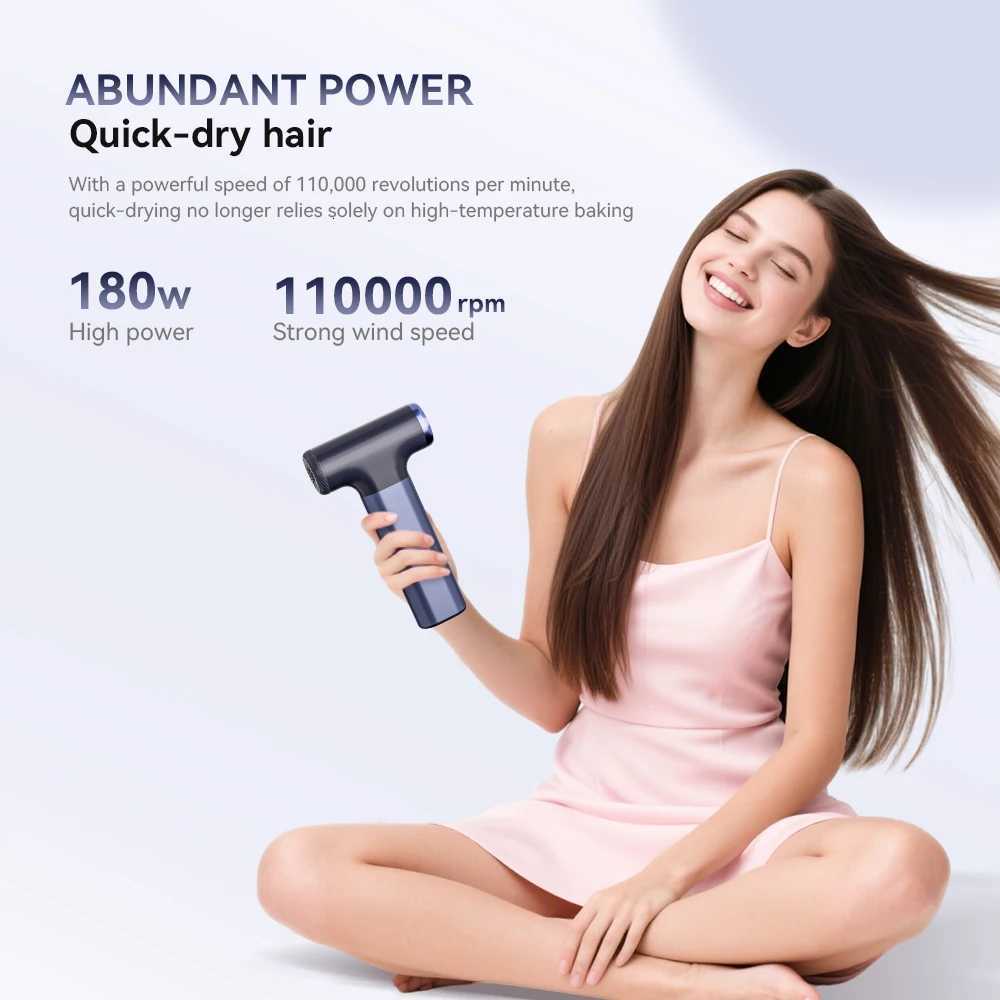 Professional Salon Wireless Hair Dryer Set Mini Foldable Rechargeable with High Speed Cheap Wall Mounted Fast Dry for Pets W251029