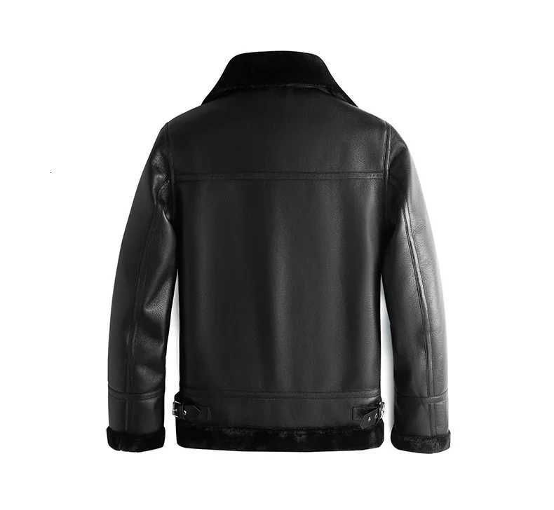 2025 Lamb Cashmere Solid Color Leather Jacket Zipper Men Fleece Plus Velvet Coats Warm Fashion Brand Male Casual Work PU JacketT251029