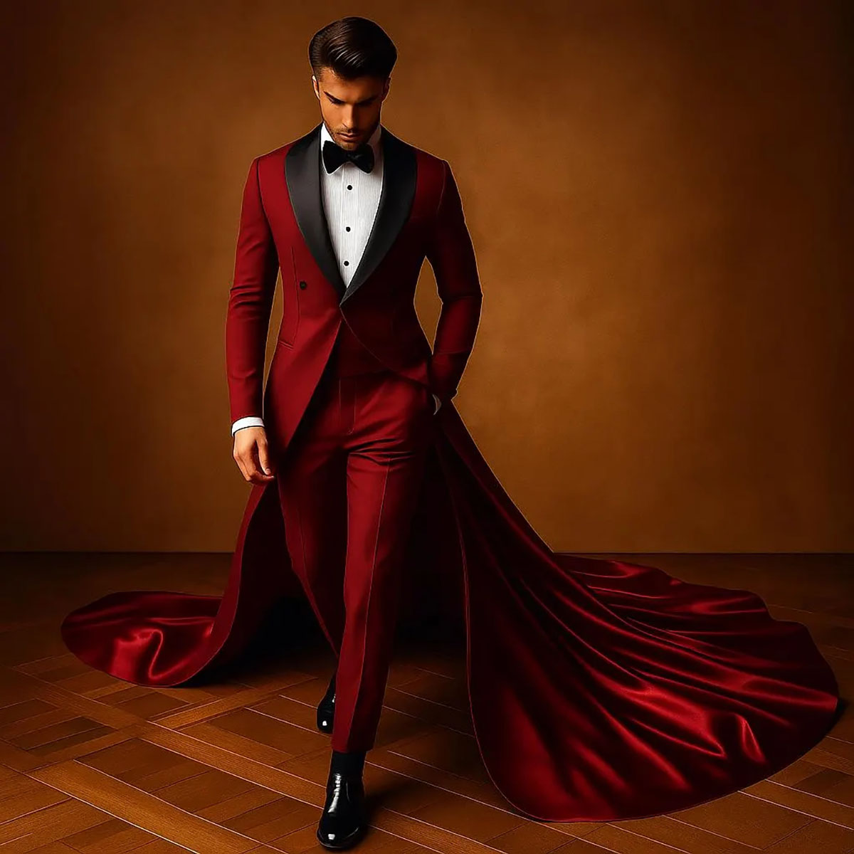 Men Suits Customized Long Jacket Groom Wear Wedding Party Tuxedos 2 Pieces Pants Cosplay Costumes Homme