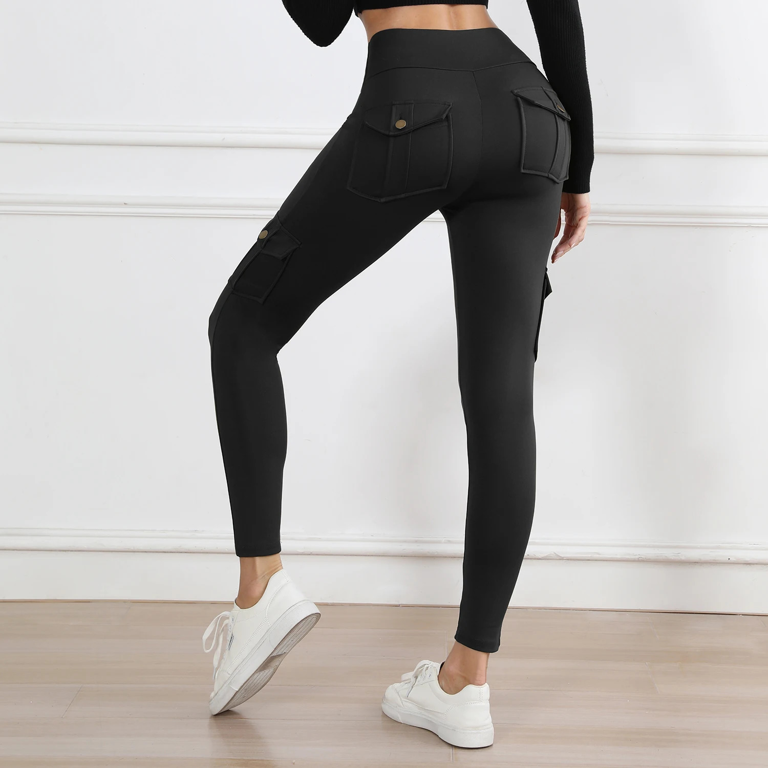 Women Pockets Fitness Cargo Leggings High Waist Fashion Gym Skinny Stretch Outdoors Comfortable Sport Pants 251029