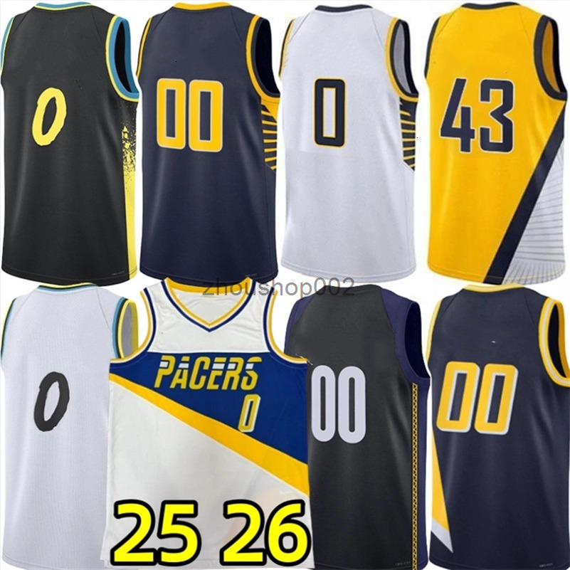 Tyrese Haliburton Pacer Basketball Jerseys Pascal Siakam TJ McConnell Bennedict Mathurin Myles Turner Obi Toppin Aaron Nesmith Jarace Walker Custom Ci