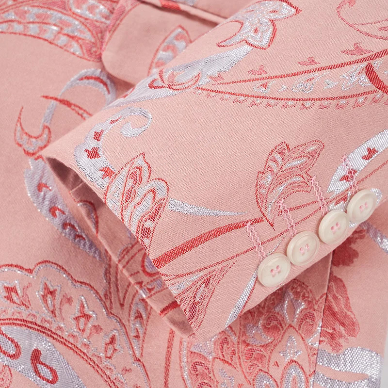 Pink Mens Embroidered Suit Jacket Wedding Party Dress Coat Fashionable Slim Male Blazers Asian Size M5XL 6XL 251028