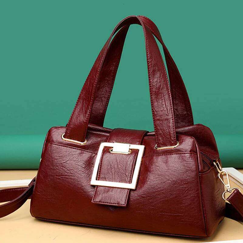 Designer Bags Women Multi-Layers Top-Handle Bag Quality Leather Handbags Purses Female Large Capacity Boston Ladies Free Labubu Pendant As A Gift