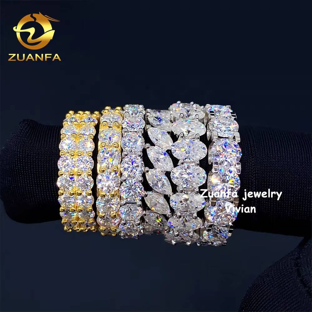 D Color VVS Moissanite Diamond Customized Female StyleWedding Bridal Luxury Jewelry Sterling Silver 925 Band Ring