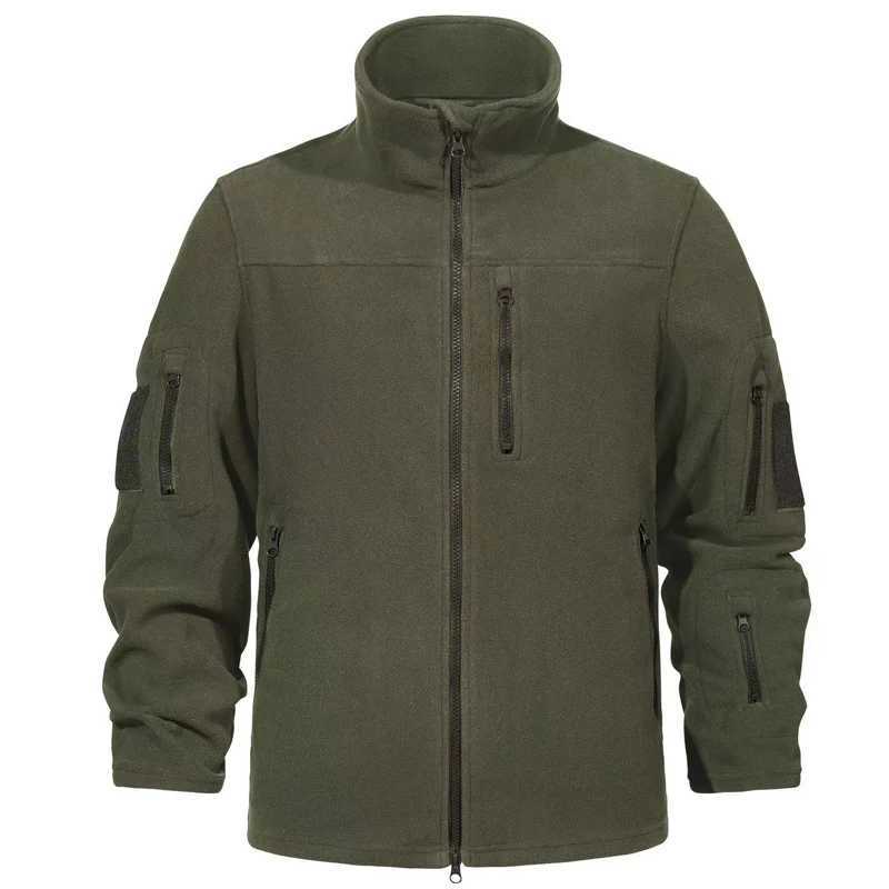 Winter Tactical Fleece Jackets Men Warm Polar Outdoor Stand Collar Coat MultiPocket Casual Hiking Camping Trekking Climbing J251029