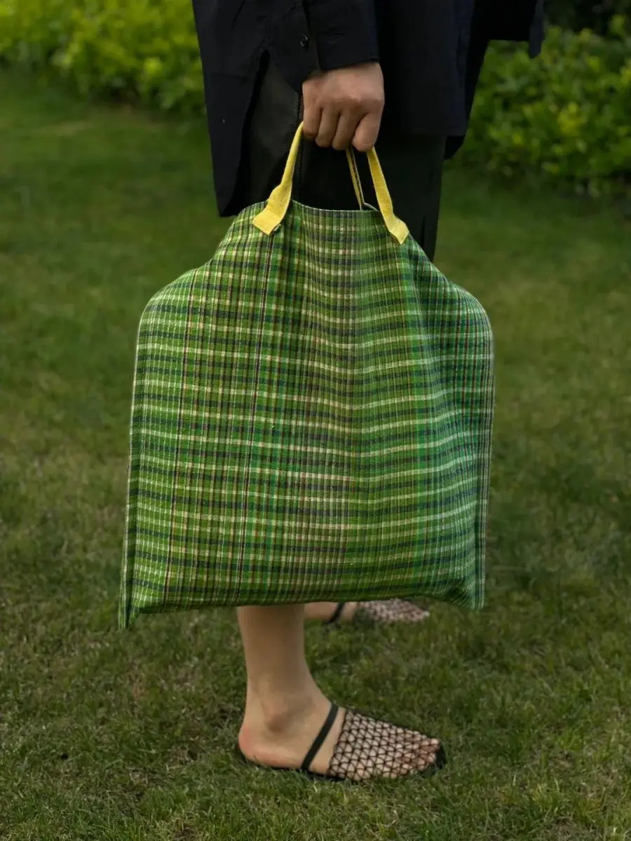 Women Tote Bag Vintage Plaid Striped Canvas HighCapacity Shoulder Bag Handbag Crossbody Office Lady Simple 251029