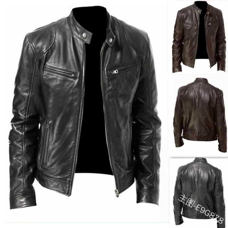 Men Coats Pu Jackets Thick Warm Coat Stand Collar Full Sleeve Zipper Jacket Open Stitch Casual Regular Autumn Winter 2024T251029