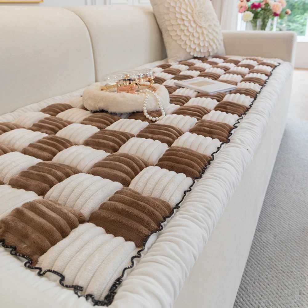 Winter Sofa Mat Thickened Warm Anti Slip Seat Cushion Sofa Cover Comfortable Cloth Towel Sofa Cover Sofa Cushion C251028