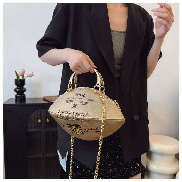Designer Bags 2025 Trendy Football Shoulder Women - Unique PU Leather Crossbody Purse Sporty Mini Round Bag Stylish Statement Accessory Hot Selling