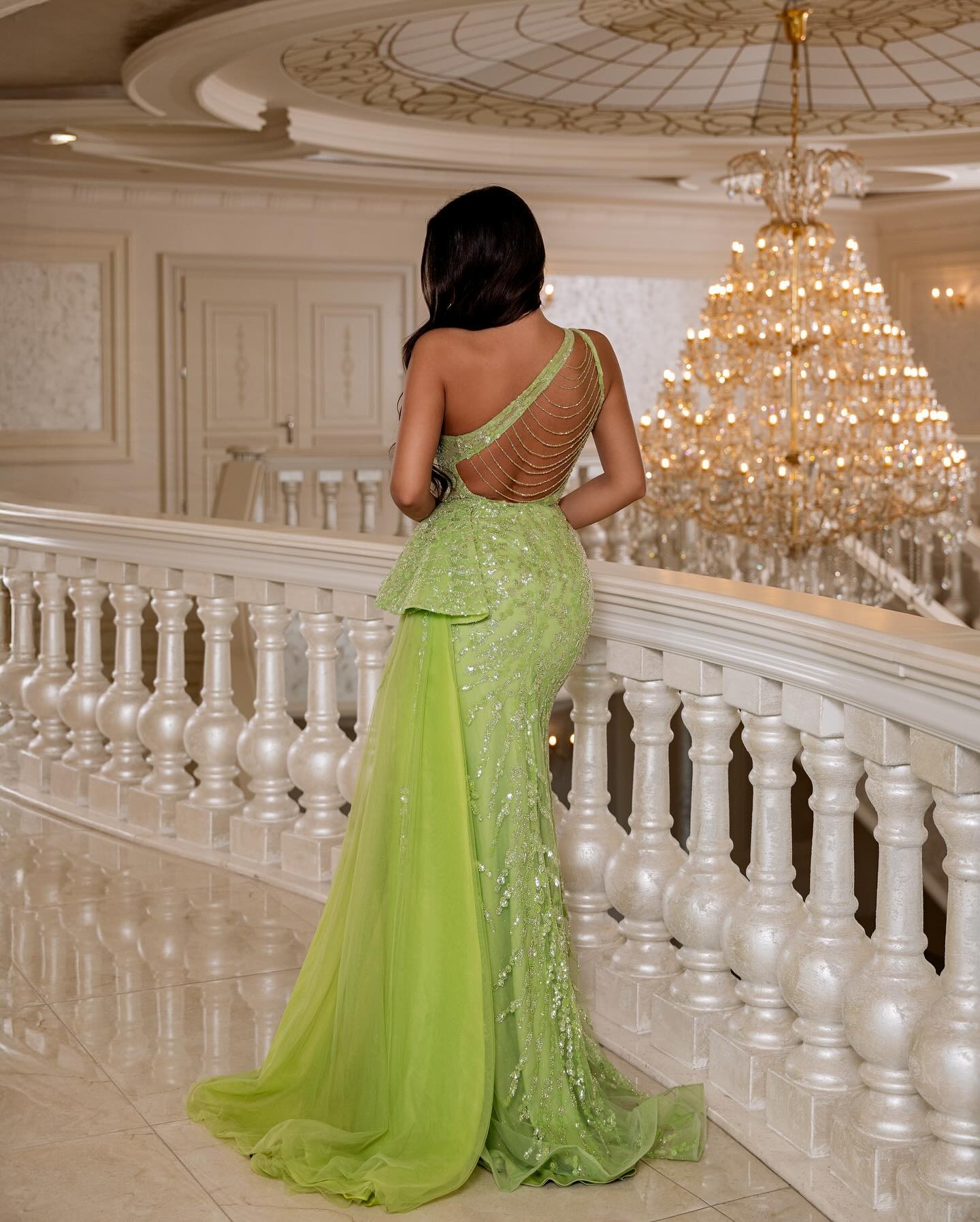 Modern Sequins Evening Dresses Beading Prom Gown Backless Sleeveless High Split Mermaid Party Dress Customized Vestidos De Noche Plus Size